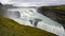 Amazing huge beautiful waterfall Gullfoss, famous landmark in Iceland