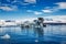 Amazing iceberg formations at jokulsarlon glacial lagoon, place of James Bond Film on iceland