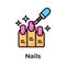 An amazing icon of nail painting, have a look at this beautiful vector of nail polishing