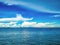 Amazing Idyllic ocean and Cloudy sky with endless horizon