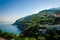 Amazing italian town Vico Equense, Campania. Aerial cityscape of fabulous view over the sea.