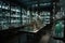 amazing laboratory, with intricate glassware and unique scientific equipment visible