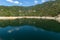 Amazing ladscape with green forest around Vacha (Antonivanovtsy) Reservoir, Bulgaria