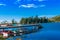 Amazing Lake Busa with a dock and boats in GirÃ³n, Ecuador