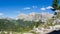 Amazing landscape at the Dolomites in Italy. View at Lagazuoi from the trenches of the First World War