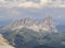 Amazing landscape at the Dolomites in Italy. View at Langkofel Sassolungo Group from Marmolada summit