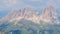 Amazing landscape at the Dolomites in Italy. View at Langkofel Sassolungo Group from Marmolada summit