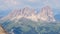 Amazing landscape at the Dolomites in Italy. View at Langkofel Sassolungo Group from Marmolada summit