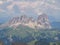 Amazing landscape at the Dolomites in Italy. View at Langkofel Sassolungo Group from Marmolada summit