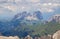 Amazing landscape at the Dolomites in Italy. View at Langkofel Sassolungo Group from Marmolada summit