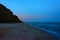 Amazing landscape of the evening Black Sea with magnificent waves