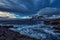 Amazing landscape of the lofoten in norway where the ocean meets the mountains