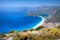 Amazing landscape of of Mediterranean coast,  mountains, town Oludeniz from lycian path