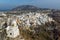 Amazing Landscape to town of Fira and Prophet Elias peak, Santorini island, Thira, Greece