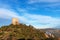 Amazing landscape of the Tuscan countryside with the medieval fortress Rocca of Tentennano on the hill in winter