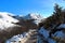 Amazing landscape on the way to Matagalls peak summit on a winter sunny day, Montseny mountains, Barcelona