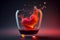 Amazing lovely liquor with hurt and splashes for Valentine\\\'s Day in a romantic atmosphere