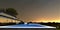 An amazing luminous pool on the roof terrace of an elite private hotel in the predawn hour against the backdrop of the starry sky