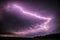 Amazing mammatus clouds with lightning storm