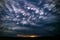 Amazing mammatus clouds with lightning storm