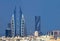 Amazing Manama Skyline with the Iconic Bahrain World Trade Center Building and the United Tower, Manama City, Bahrain