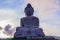 Amazing Massive white marble Buddha statue, the famous tourist a