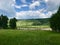 Amazing meadow view over sky and cloud