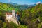 Amazing medieval castel on the cliffs in Bran, Transylvania, Romania