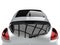 Amazing metallic silver modern electric car - rear window closeup shot