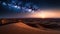 Amazing milky way over the sand dunes AI generated image