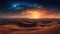 Amazing milky way over the sand dunes AI generated image