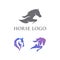 Amazing modern abstract luxury horse symbol logo design. Animal logo design illustration