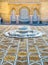 Amazing moroccan style fountain with fine colorful mosaic tiles at the Mohammed V mausoleum in Rabat Morocco. Artistic picture.