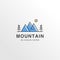 Amazing mountain logo design inspiration with modern concept, minimal, ideas Premium Vector