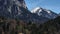 The amazing mountain ranges in the Alps aerial view