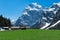 Amazing mountain scenery with rugged mountains in early springtime Austria, Tyrol, Karwendel Alpine Park, near Falzthurn