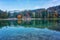 Amazing nature autumn landscape, Jasna lake in Triglav national park, Kranjska Gora, Slovenia. Outdoor travel background