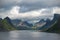 Amazing nature of mountains in Lofoten islands, Norway