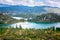 Amazing nature, scenic summer landscape with emerald lakes, mountains and blue cloudy sky, Bacina Lakes Bacinska jezera, Croatia