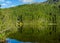 Amazing nature view with fjord and mountains. Beautiful reflection.