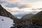 Amazing nature view from mount Hoven, splendid landscape picture over Nordfjord from Loen skylift