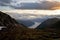 Amazing nature view from mount Hoven, splendid landscape picture over Nordfjord from Loen skylift