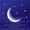 Amazing night moon vector illustration