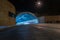 Amazing night photography road tunnel in Malaga in long time exposure. Empty road