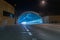 Amazing night photography road tunnel in Malaga in long time exposure. Empty road