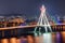 Amazing night view of Olympic Bridge over the Han River