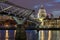 Amazing Night view of St. Paul\'s Cathedral from Thames river, London, England