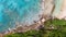 Amazing overhead panorama of Seychelles coastline