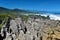 Amazing Pancake Rocks formations at Paparoa National Park in New Zealand