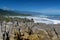 Amazing Pancake Rocks formations at Paparoa National Park in New Zealand